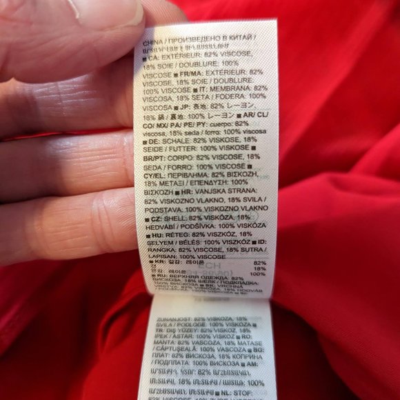 Banana Republic Crinkle Shirtdress with Silk in Red Sunset XS - Picture 9 of 12